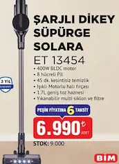 ARNİCA ET 13454 ŞARJLI DİKEY SÜPÜRGE SOLARA